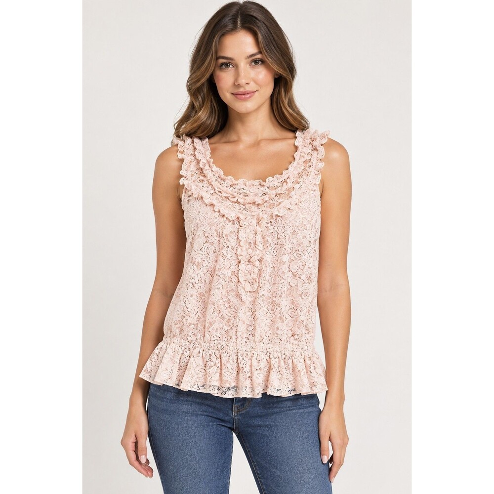 VTS wrangler Western-romantic lace tanks Top Size Large
